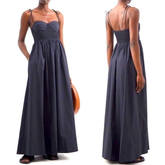 🌺🎉HP🎉🌺 NWT Staud Landry Maxi Dress Black - Picture 7 of 16